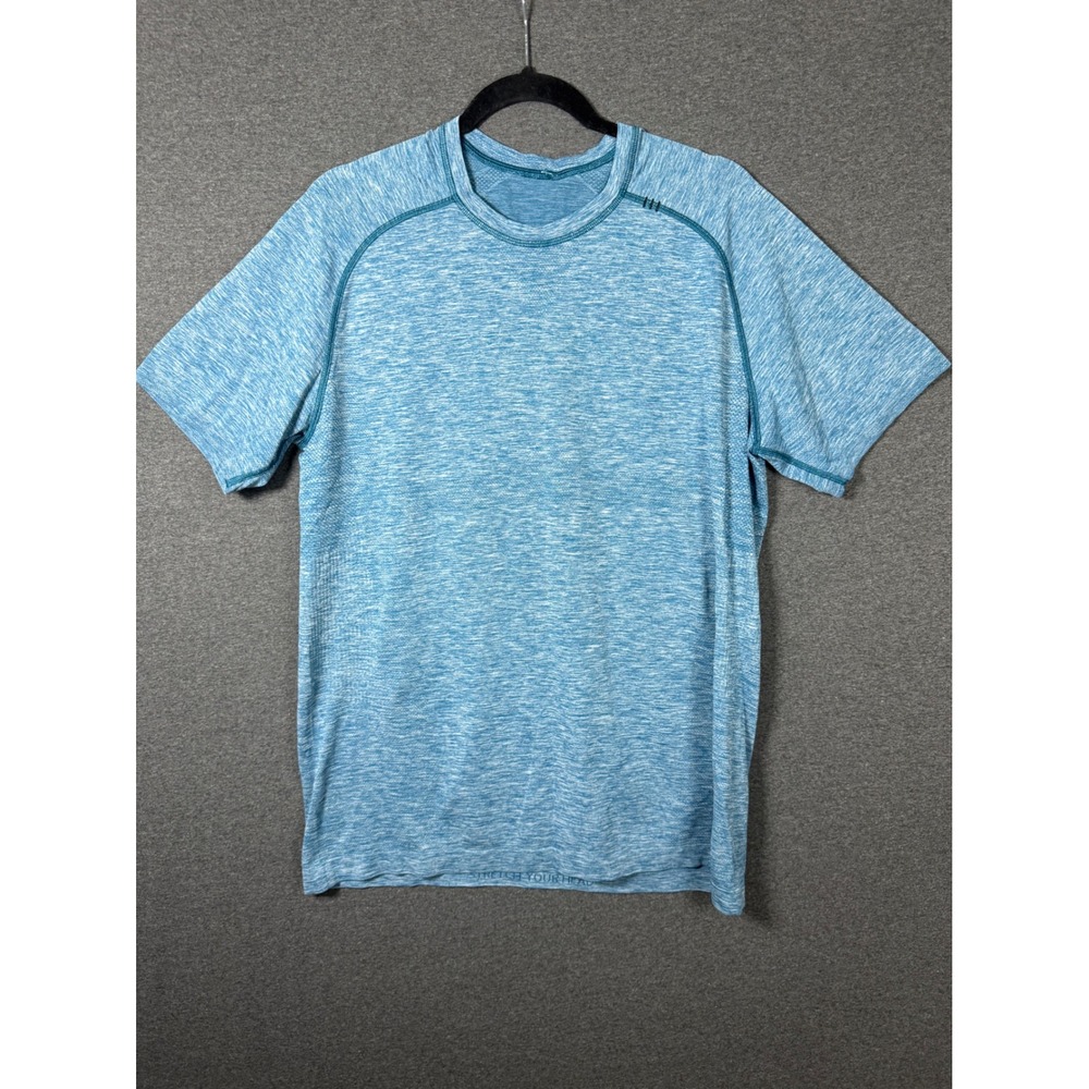 Lululemon Metal Vent Tech Short Sleeve Shirt Blue Heather Mens Large L gym